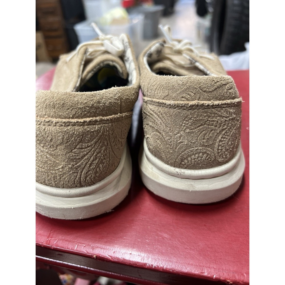 Ariat Shoes Womens 9 B Hilo Floral Embossed Moc Sneakers Brown Suede Casual - Picture 4 of 9